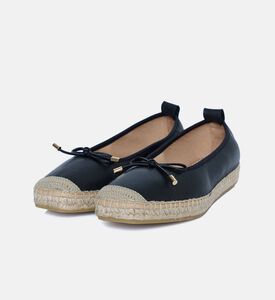 حذاء أسبادريل باليه مسطح جلد بيج