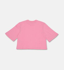 M S G M Short-sleeve Cropped T-shirt, Pink, 6y, Packshot View