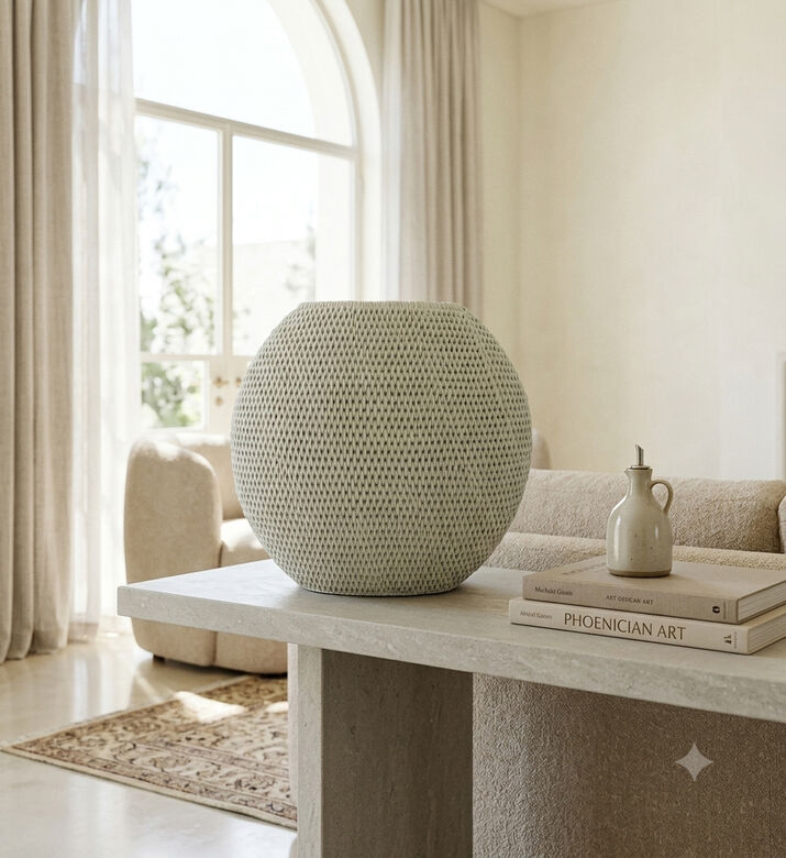 Light and Living Mashaba Round Decorative Vase, Packshot View