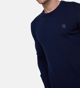 سترة بقصة عادية ورقعة رأس ثعلب جريئة