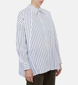 Dawei Structured Striped Oversized Shirt, Model View