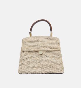 Raffia Leather Crossbody Bag