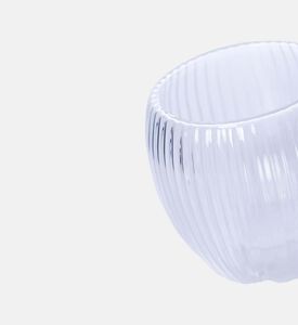 مجموعة أكواب زجاجية شفافة مزدوجة الجدران مخططة 4 قطع 120 مل