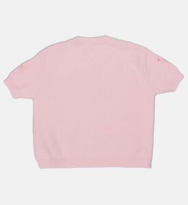 La Mia Bambina Knit Short-sleeve Crewneck Top, Packshot View
