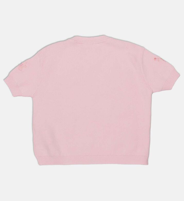 La Mia Bambina Knit Short-sleeve Crewneck Top, Packshot View