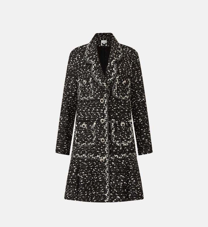 Textured Double-breasted Coat