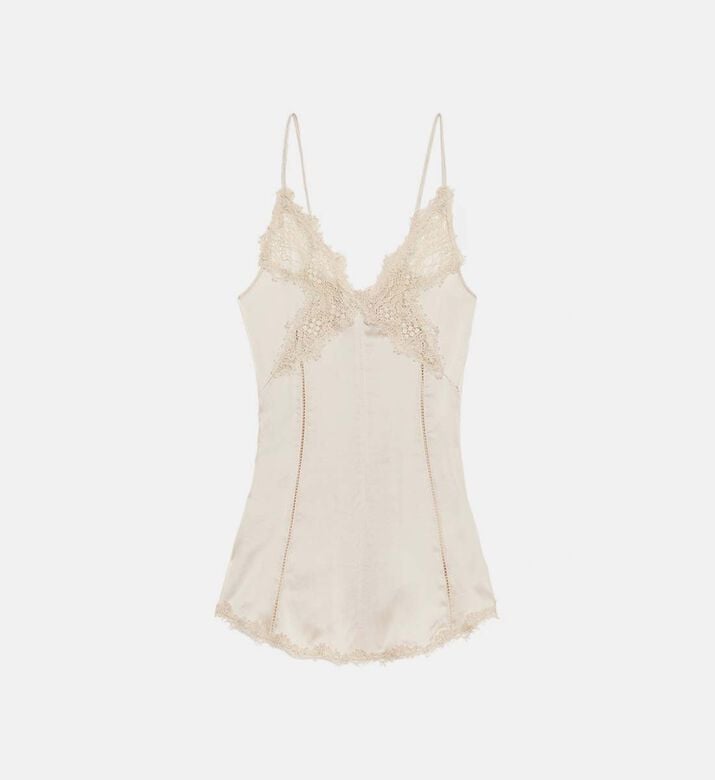 Diandra Satin Lace Insets Top
