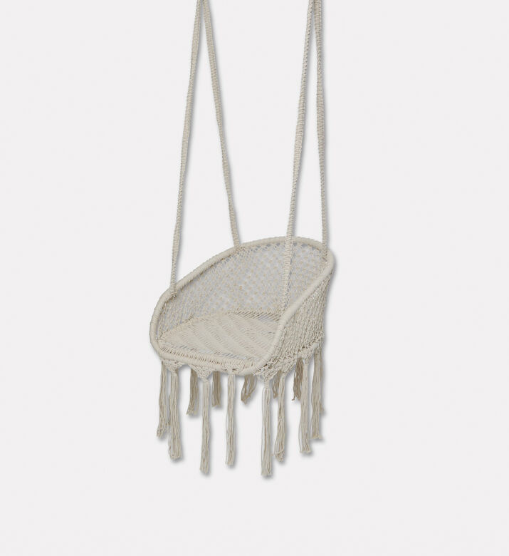 Home Deco and More Tula Natural Cotton Cord Swing Chair, Packshot View