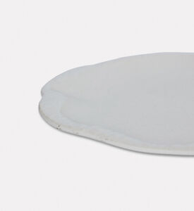 Home Deco and More Signature Ceramic Large Plate Set Of 4, White, L, Packshot View