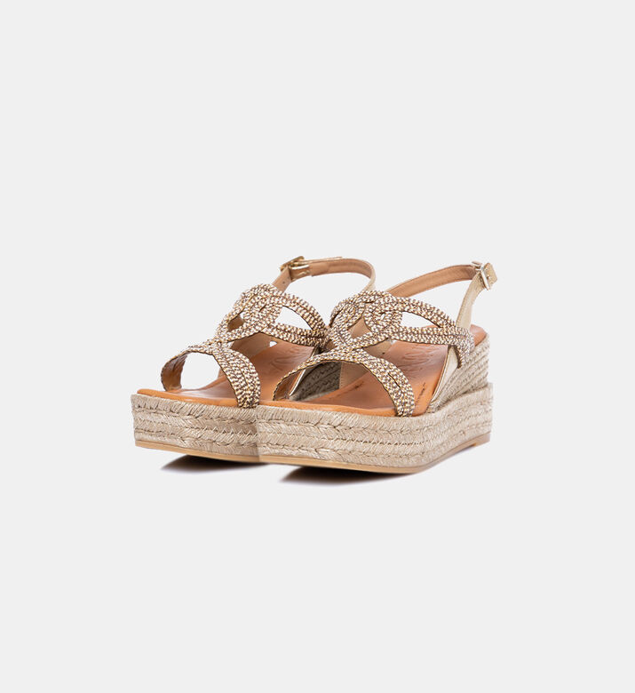 Riad Raffia Wedge-heel Leather Sandals