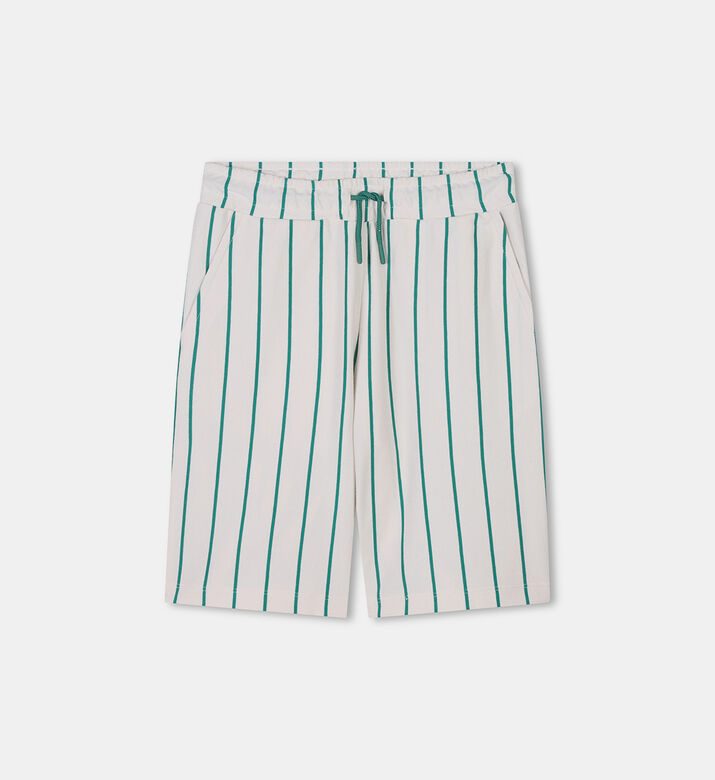 Stripe Print Elastic Waist Shorts