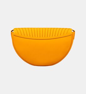 Camille Fournet Astral Calf Leather Pleated Half-moon Handbag, Yellow, Packshot View