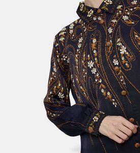 Farm Rio Floral-print Button Closure Shirt, Model View