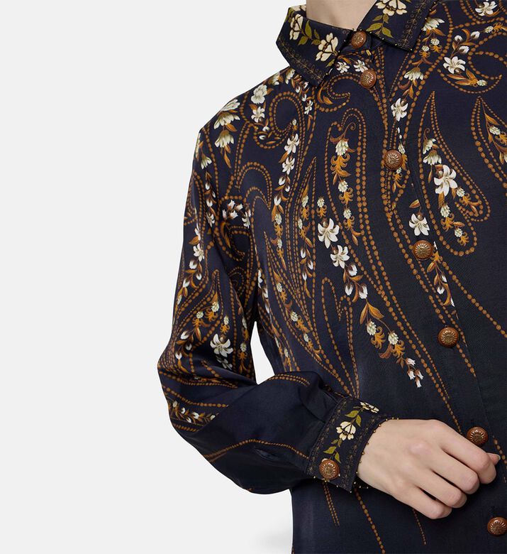 Farm Rio Floral-print Button Closure Shirt, Model View