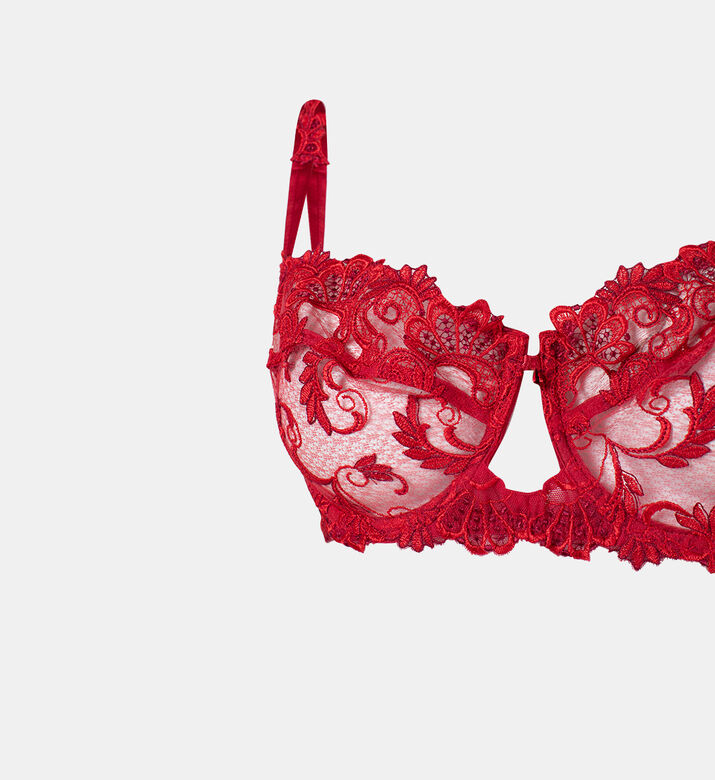 Dressing Floral Half Cup Guipure Bra Dressing Floral Half Cup Guipure Bra