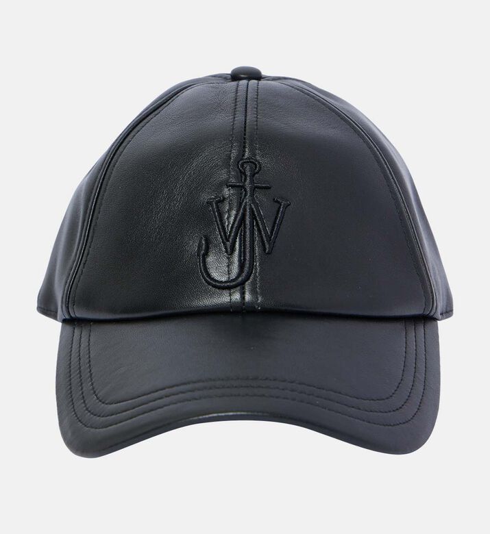 Leather Anchor-logo Baseball Cap