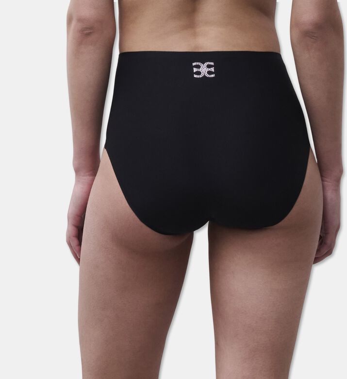 Chantelle High-rise Seamless Edges Full Briefs, Navy, Model View