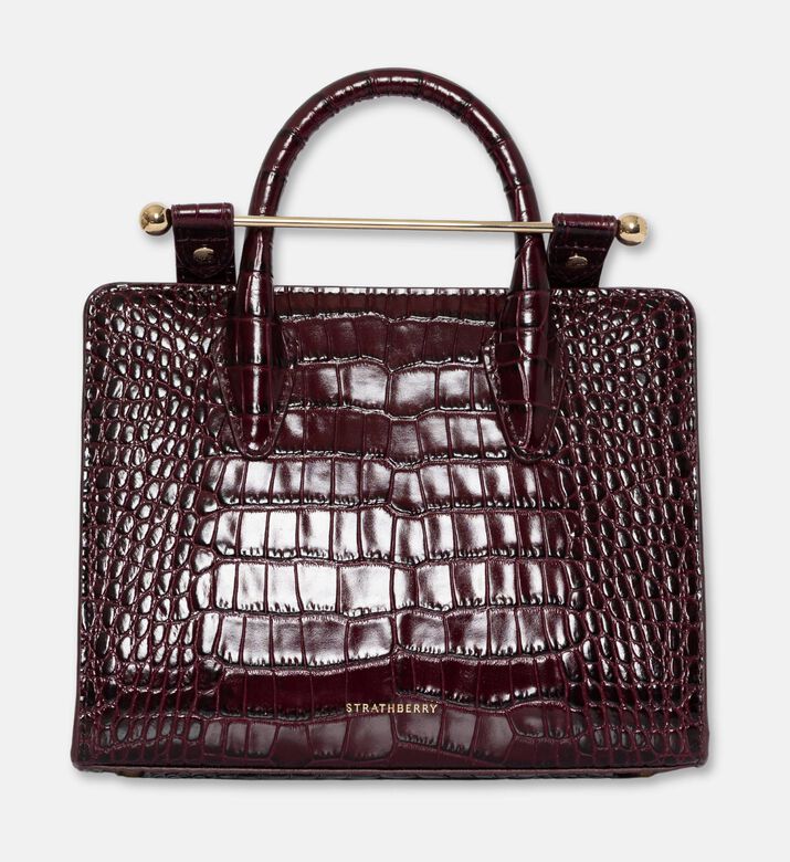 Strathberry The Strathberry Mini Tote Bag, Burgundy, Packshot View