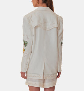 Coconut Tree Macaw Embroidered Richelieu Blazer