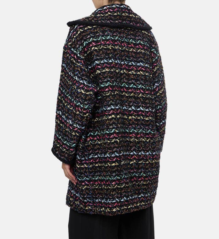 Edward Achour Paris Tweed Double-breasted Coat, Model View