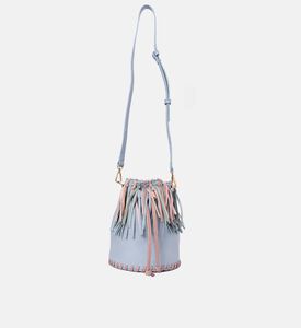 حقيبة باكيت بشراشيب وأربطة متعددة الألوان