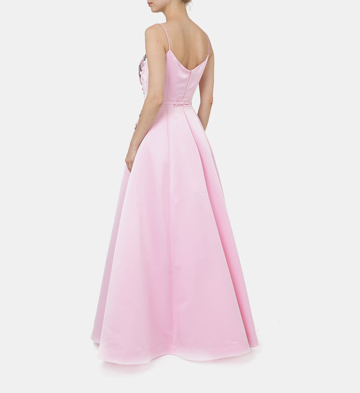 Floral-embroidery V-neck Dress