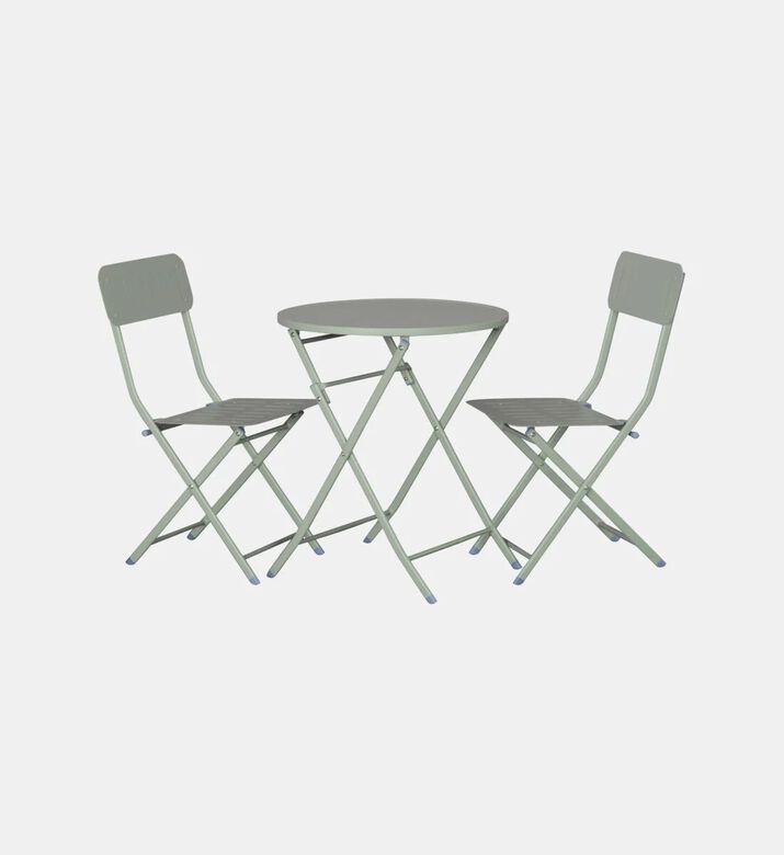 Home Deco and More Pipa Table Chairs Bistro Set, Light-green, Packshot View
