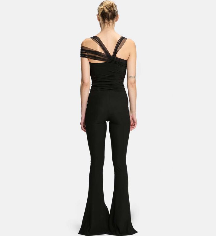 Draped Shoulder Ruched Bodysuit