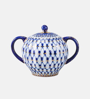 Cobalt Net Tulip Sugar Bowl