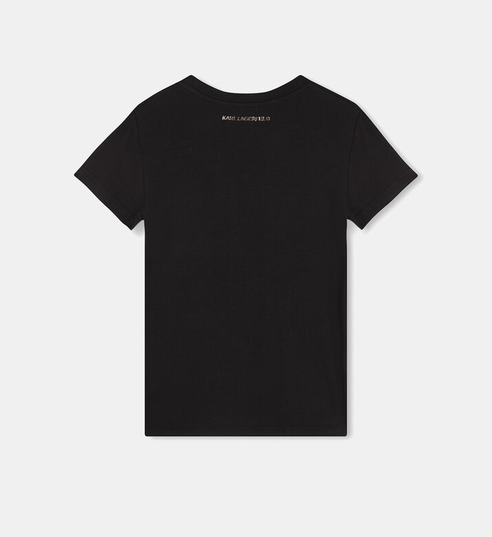 Karl Lagerfeld Logo Sequin T-shirt, Black, 16y, Packshot View