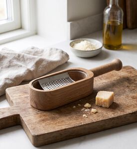 Sagaform Nature Stainless Steel Oak Grater, Model View