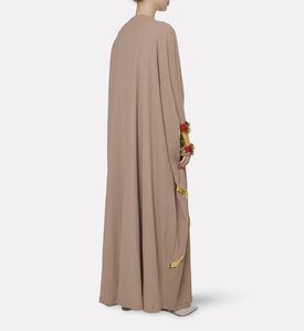 Dalia Al Azem Geometric-embroidery Metallic Cuffs Abaya, Model View