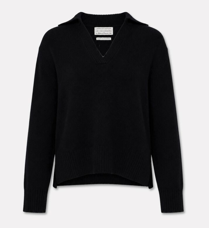 Galeries Lafayette Striped Recycled-cashmere Sweater, Black, Xs, Packshot View