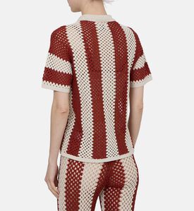 بلوزة كيارا قصيرة الأكمام محبوكة