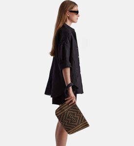 حقيبة يد قطنية متوسطة الطول