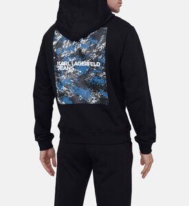 سترة طويلة الأكمام بطباعة غرافيكية على الظهر