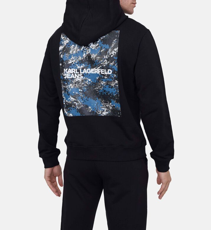 سترة طويلة الأكمام بطباعة غرافيكية على الظهر