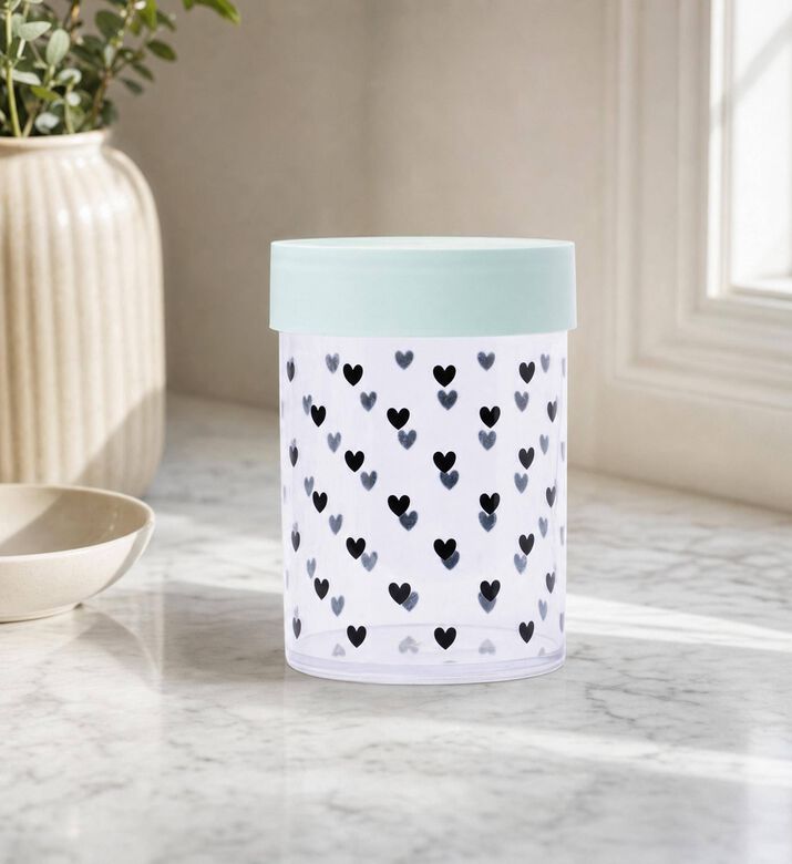 Miss Etoile Heart-print Storage Canister, Model View