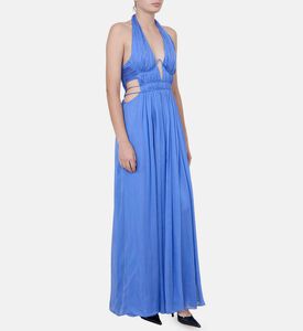 Sleeveless Halter Flared Dress