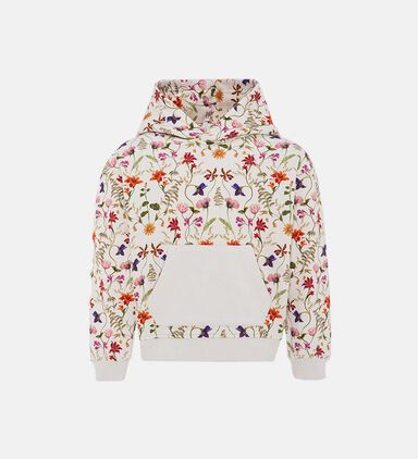 All-over Flower-print Hooded Sweater