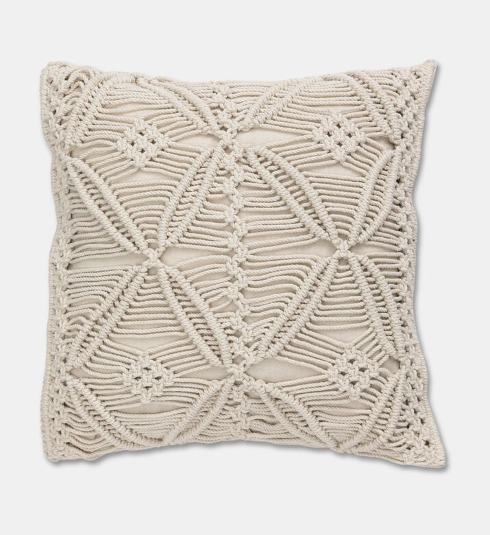 Home Deco and More Crosh Natural Cotton Cushion, Packshot View