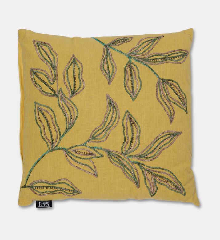 Home Deco and More Zinnia Embroidered Beadwork Filled Cushion, Packshot View
