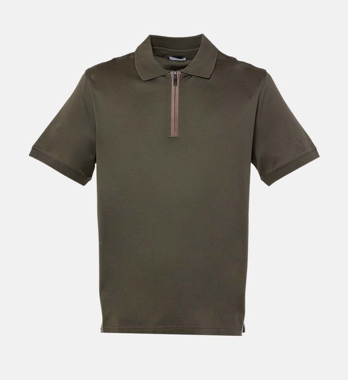 قميص بولو بسحّاب متباين