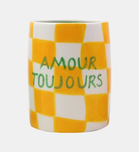 كوب سيراميك بنقشة مربعة