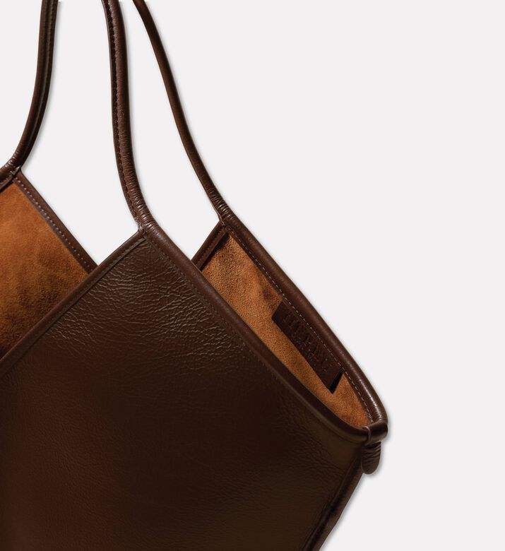 Hereu Calella Distressed Calf Leather Tote Bag, Dark-brown, Packshot View