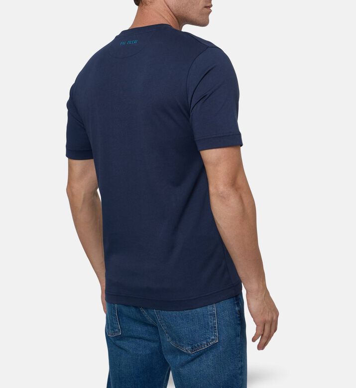 Pal Zileri Embroidered Chest-detail T-shirt, Model View