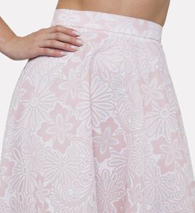 Blue For Burgundy Two-tone Floral Brocade A-lime Maxi Skirt, Model View