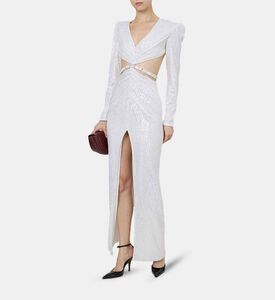 Beaded Cut-outs Maxi Gown