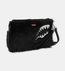 Sprayground Faux-fur Shark-print Crossover Clutch, Packshot View