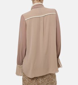Edward Achour Paris Tie-neck Long-sleeve Blouse, Model View